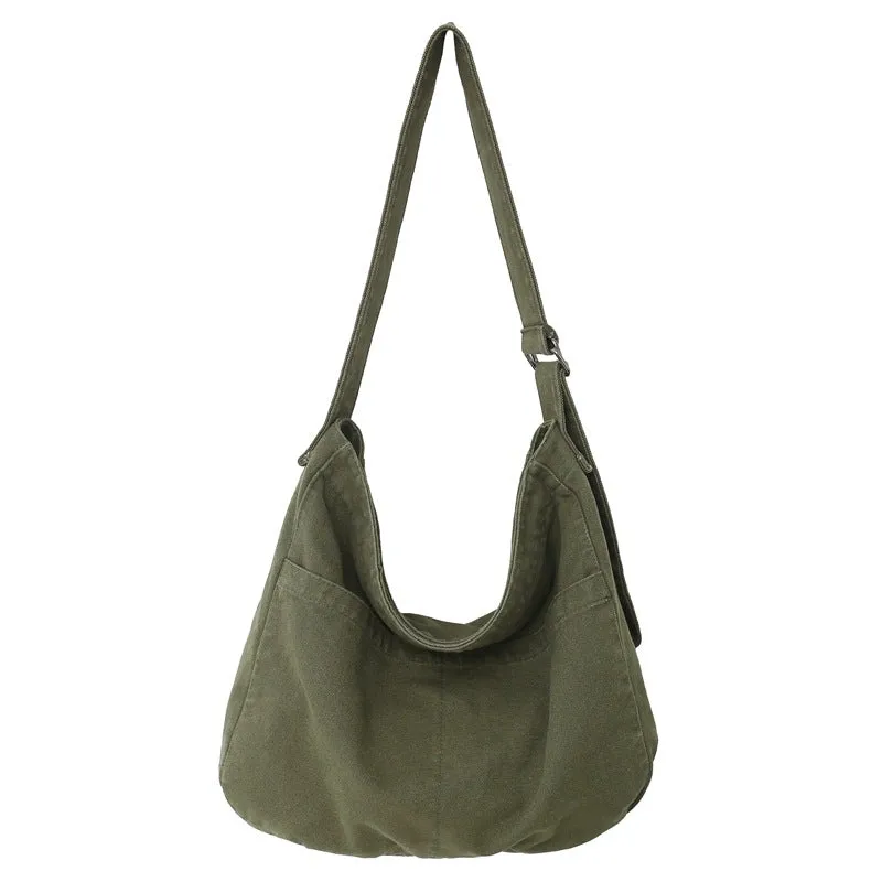 Women's Idle Style Artistic Simple Canvas For Crossbody Bags