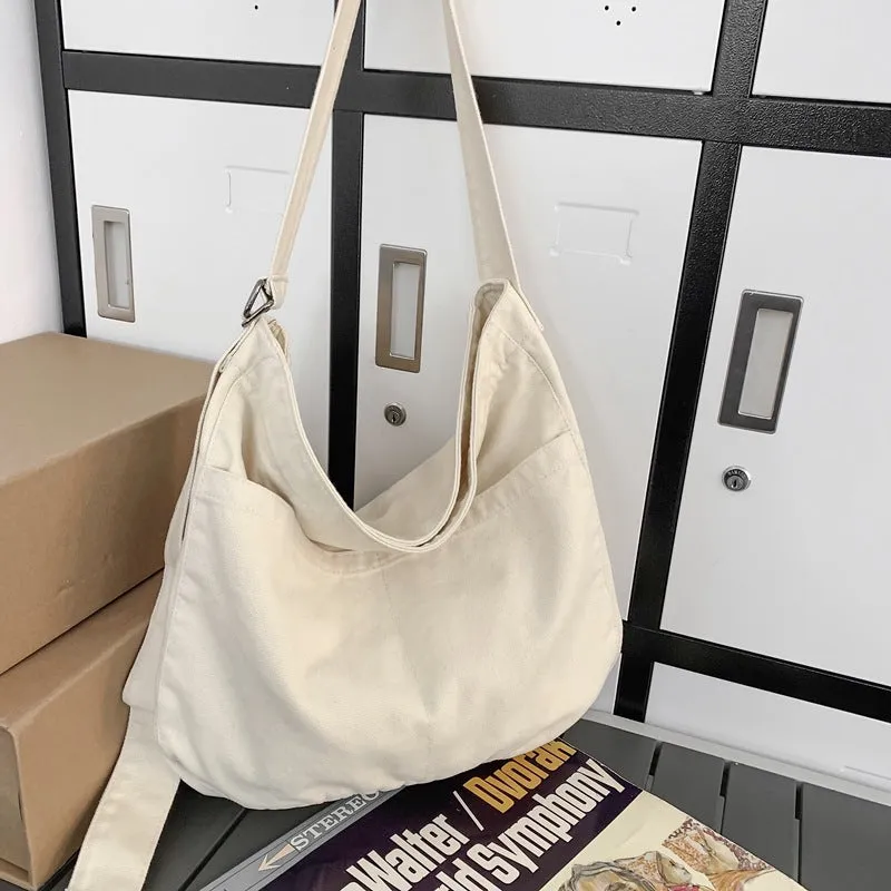 Women's Idle Style Artistic Simple Canvas For Crossbody Bags