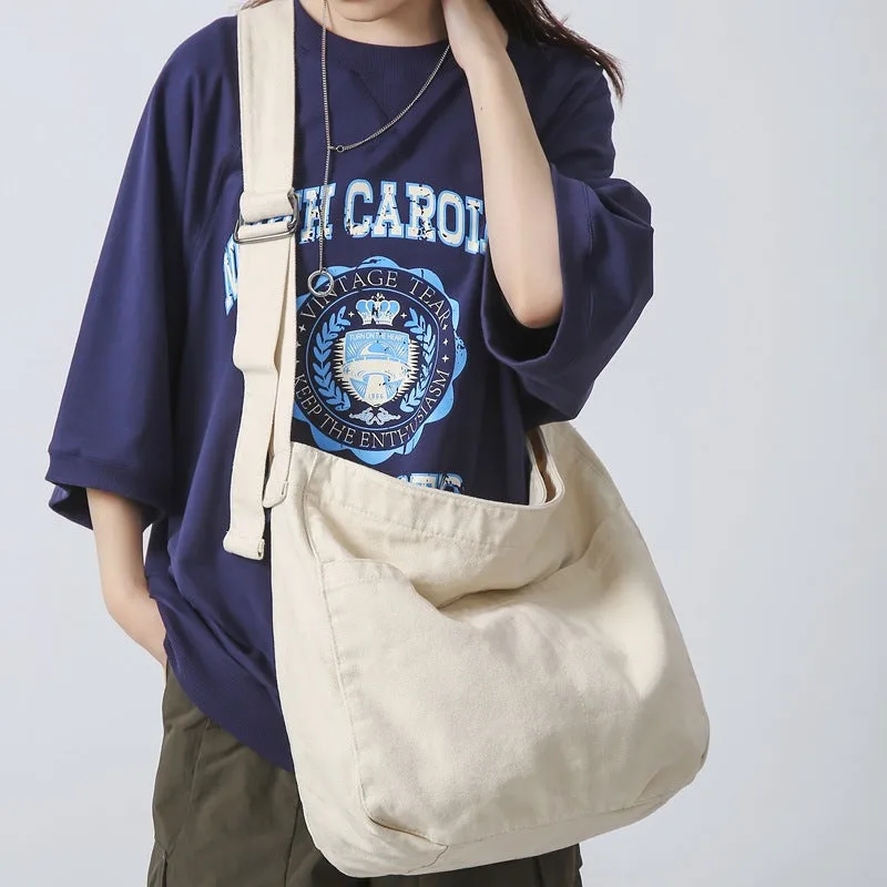 Women's Idle Style Artistic Simple Canvas For Crossbody Bags