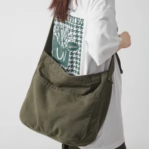 Women's Idle Style Artistic Simple Canvas For Crossbody Bags