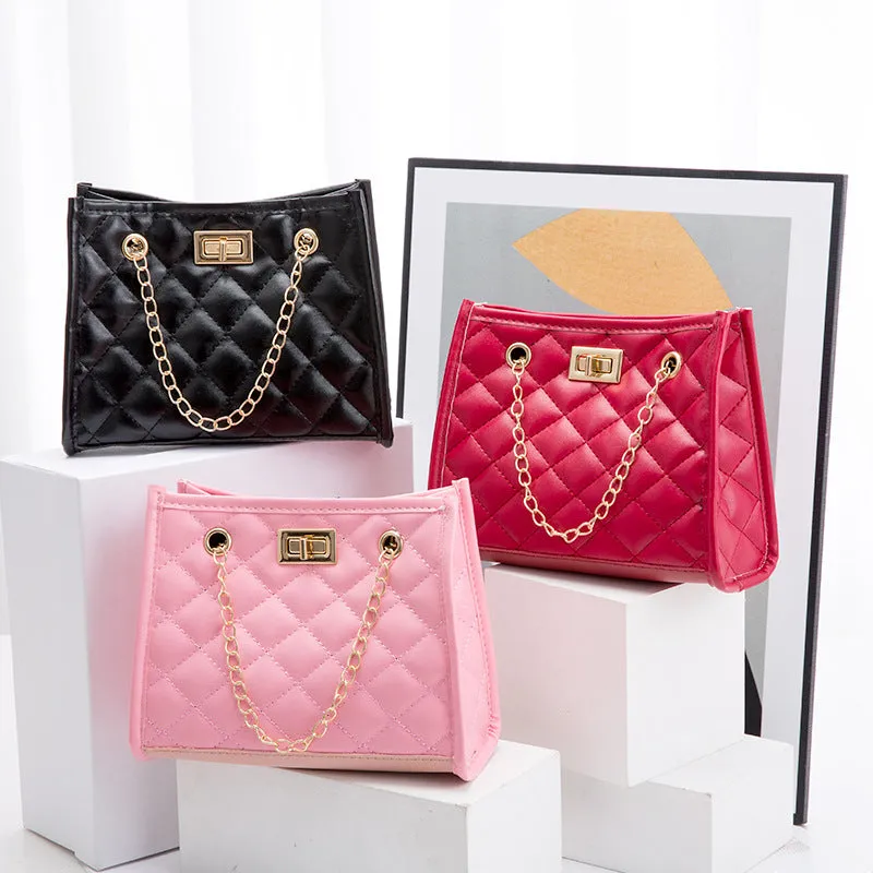 Women's Korean Fashionable Rhombus Chain Western Style Bags