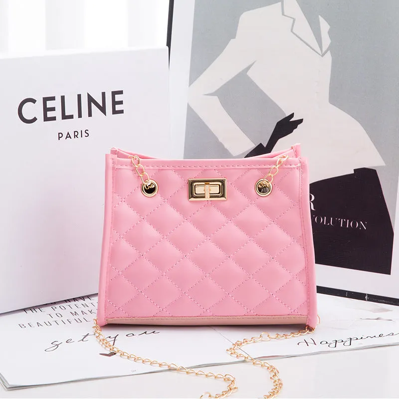 Women's Korean Fashionable Rhombus Chain Western Style Bags