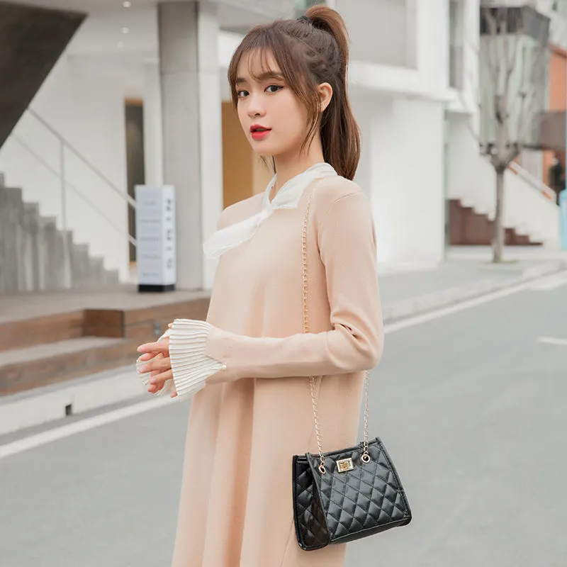 Women's Korean Fashionable Rhombus Chain Western Style Bags