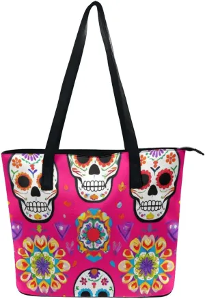 Women's Large Capacity Handbag, Lightweight Compartment and Open Pocket Tote Bag with Zipper for Work