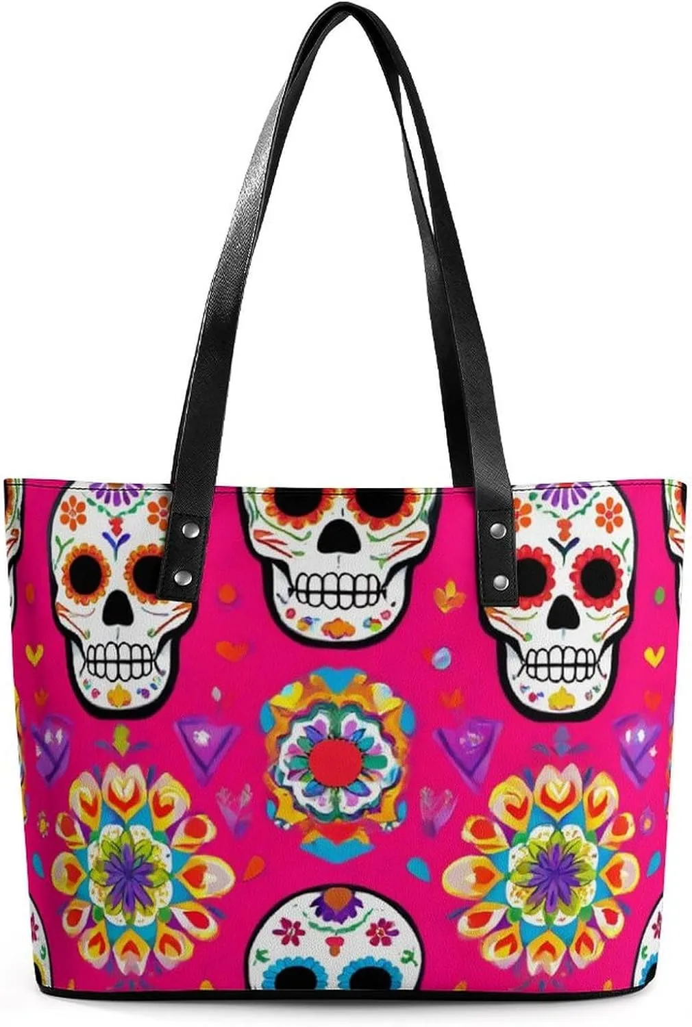 Women's Large Capacity Handbag, Lightweight Compartment and Open Pocket Tote Bag with Zipper for Work