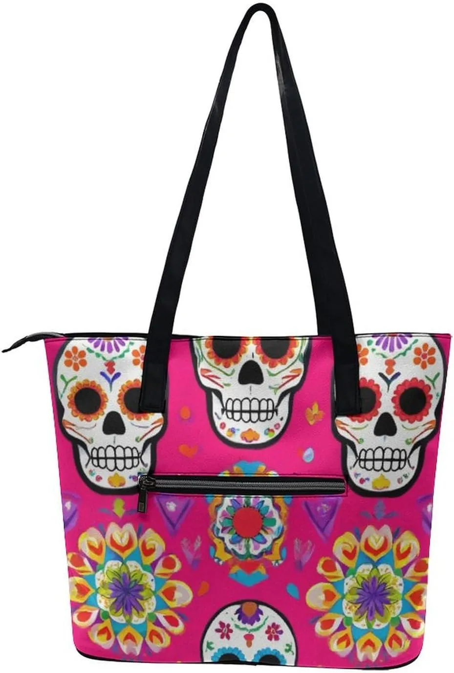 Women's Large Capacity Handbag, Lightweight Compartment and Open Pocket Tote Bag with Zipper for Work