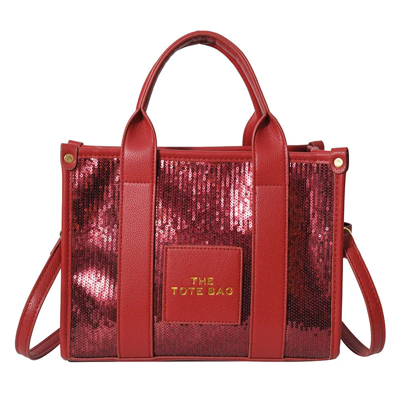 Women's Large Capacity Portable Fashionable Sequins Shoulder Bags