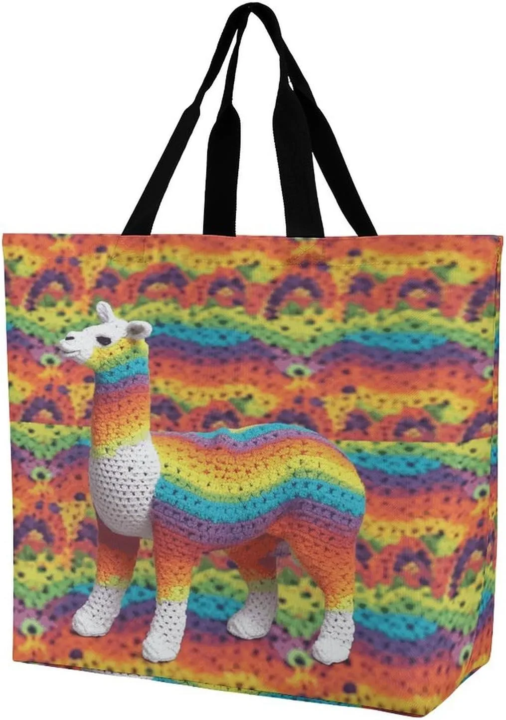Women's Large-capacity Shoulder Shopping Bag Reusable Foldable Shopping Bags Rainbow Camel Pattern Beach Bag