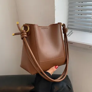 Women's Large Fashionable Capacity Simple Retro Textured Shoulder Bags