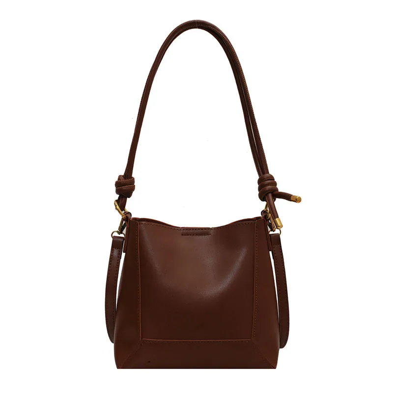 Women's Large Fashionable Capacity Simple Retro Textured Shoulder Bags