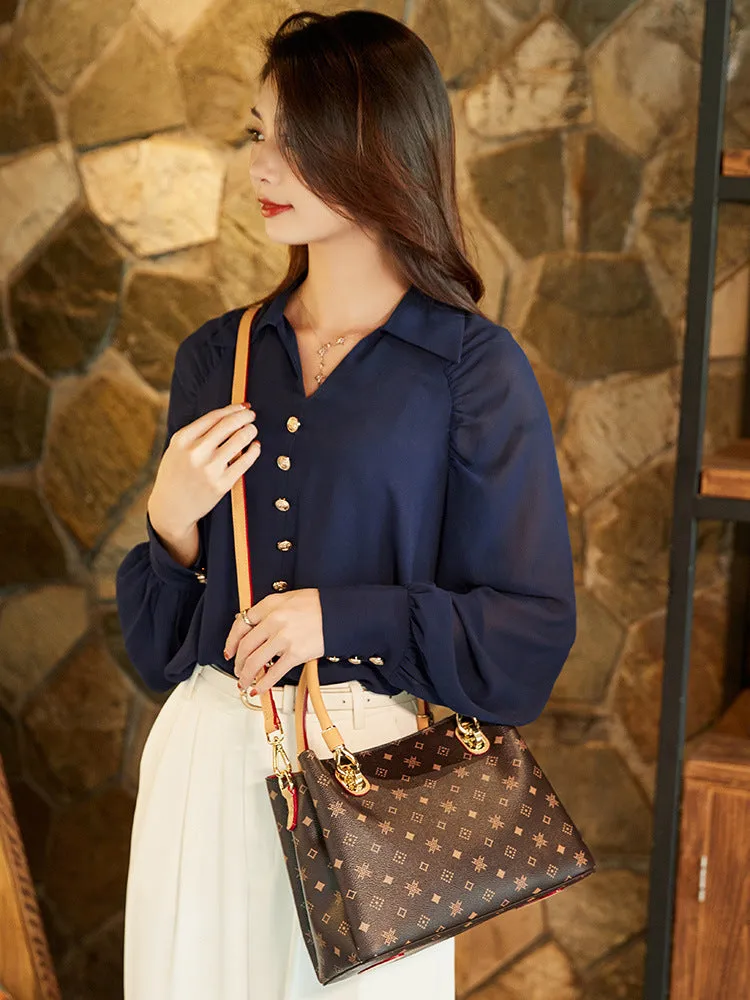 Women's Leather Trendy High-grade Fashion Generous Large Crossbody Bags