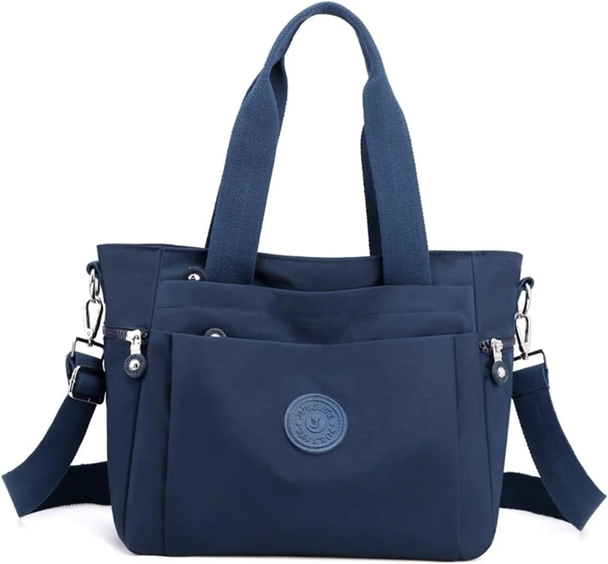 Women's Multi Pocket Zipper Canvas Handbag Nylon One Shoulder Crossbody Bag Waterproof And Anti Theft Strap Bag