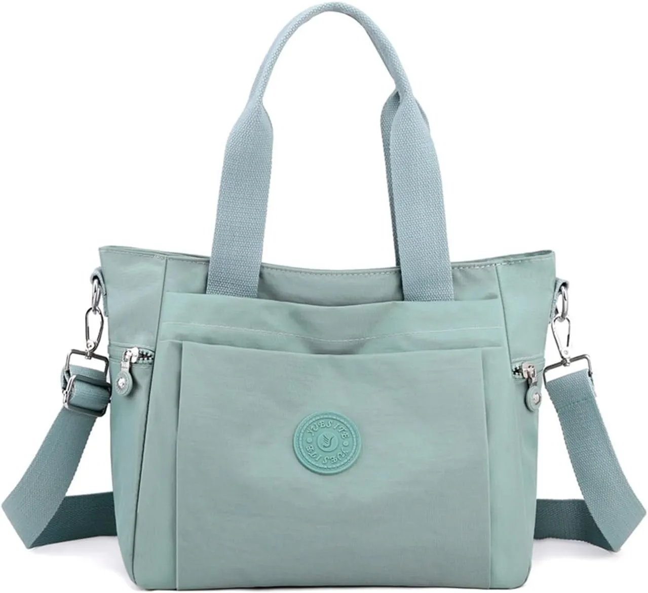 Women's Multi Pocket Zipper Canvas Handbag Nylon One Shoulder Crossbody Bag Waterproof And Anti Theft Strap Bag