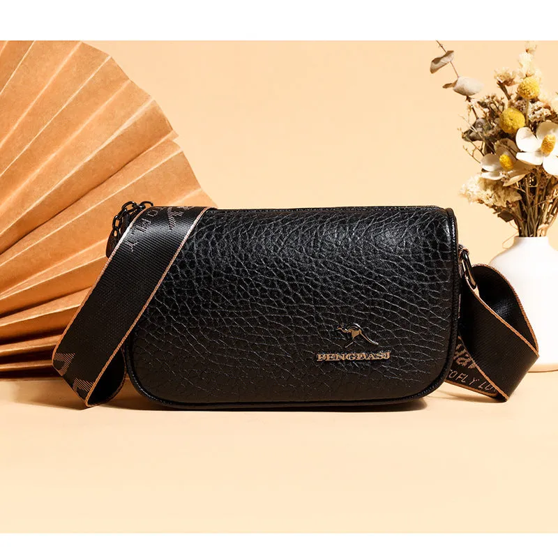 Women's Niche Lychee Pattern Simple Fashion Saddle Shoulder Bags