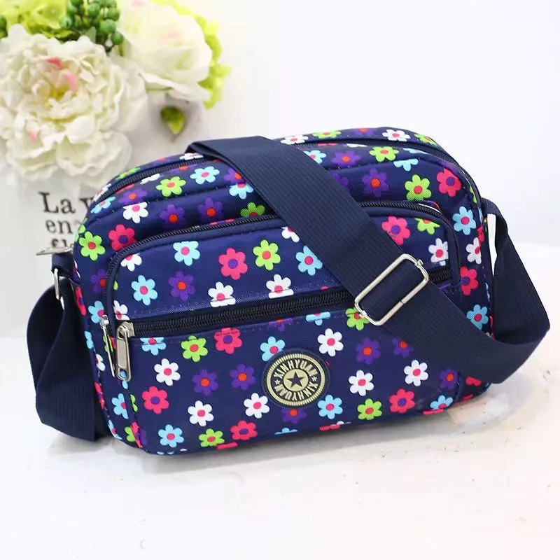 Women's Oxford Cloth Mother Nylon Flower Stall Crossbody Bags