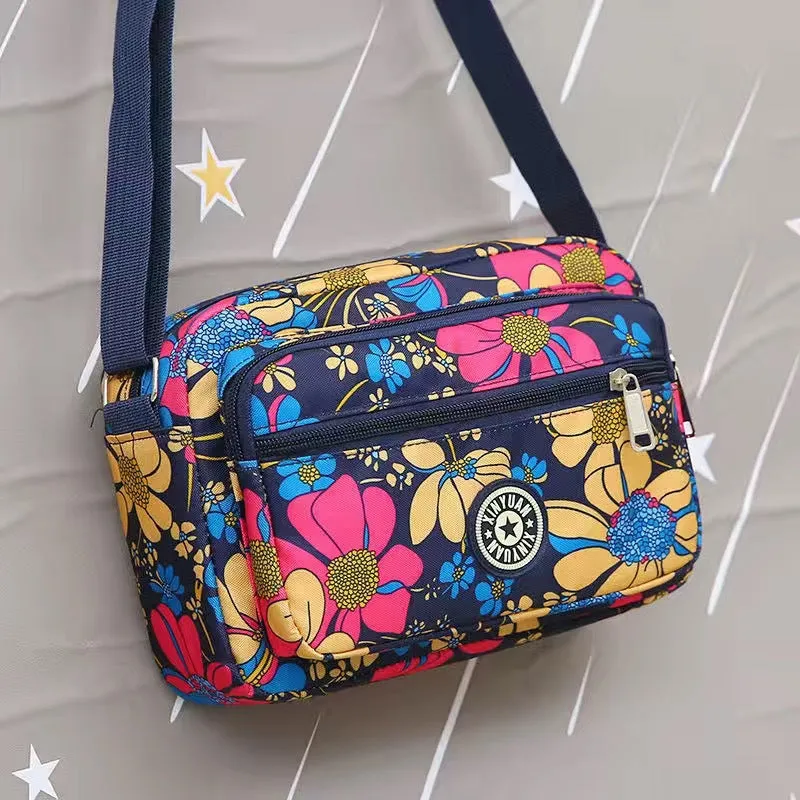 Women's Oxford Cloth Mother Nylon Flower Stall Crossbody Bags
