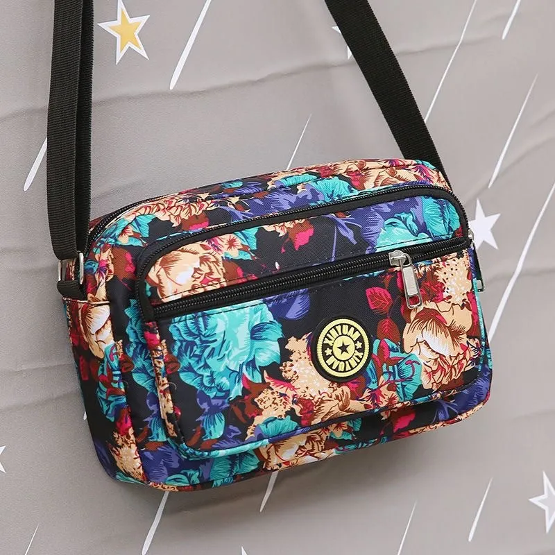 Women's Oxford Cloth Mother Nylon Flower Stall Crossbody Bags