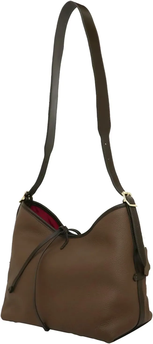 Women's Pleated Cowhide Single Shoulder Crossbody Bag