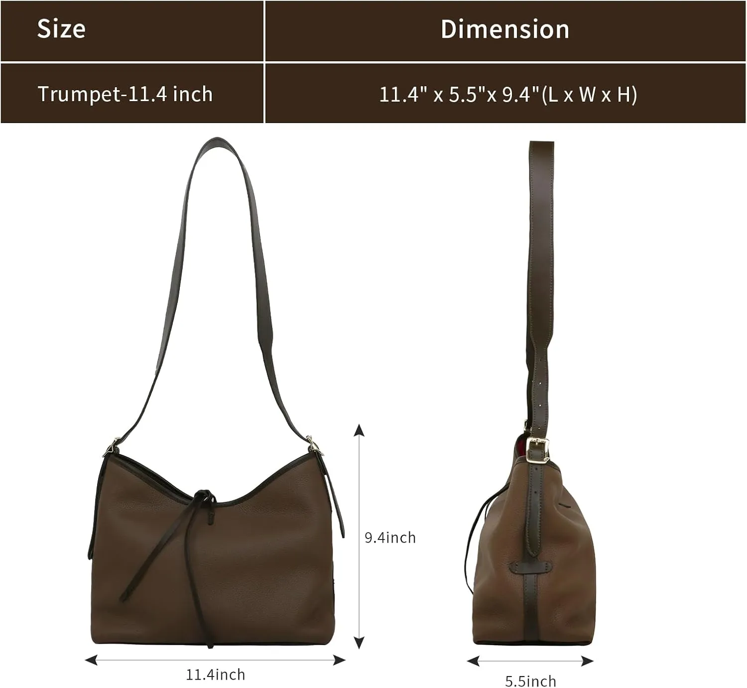 Women's Pleated Cowhide Single Shoulder Crossbody Bag