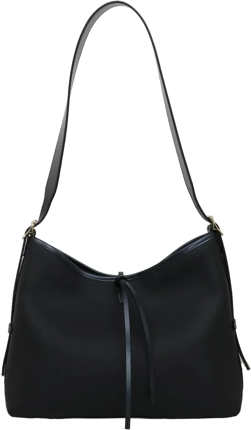 Women's Pleated Cowhide Single Shoulder Crossbody Bag