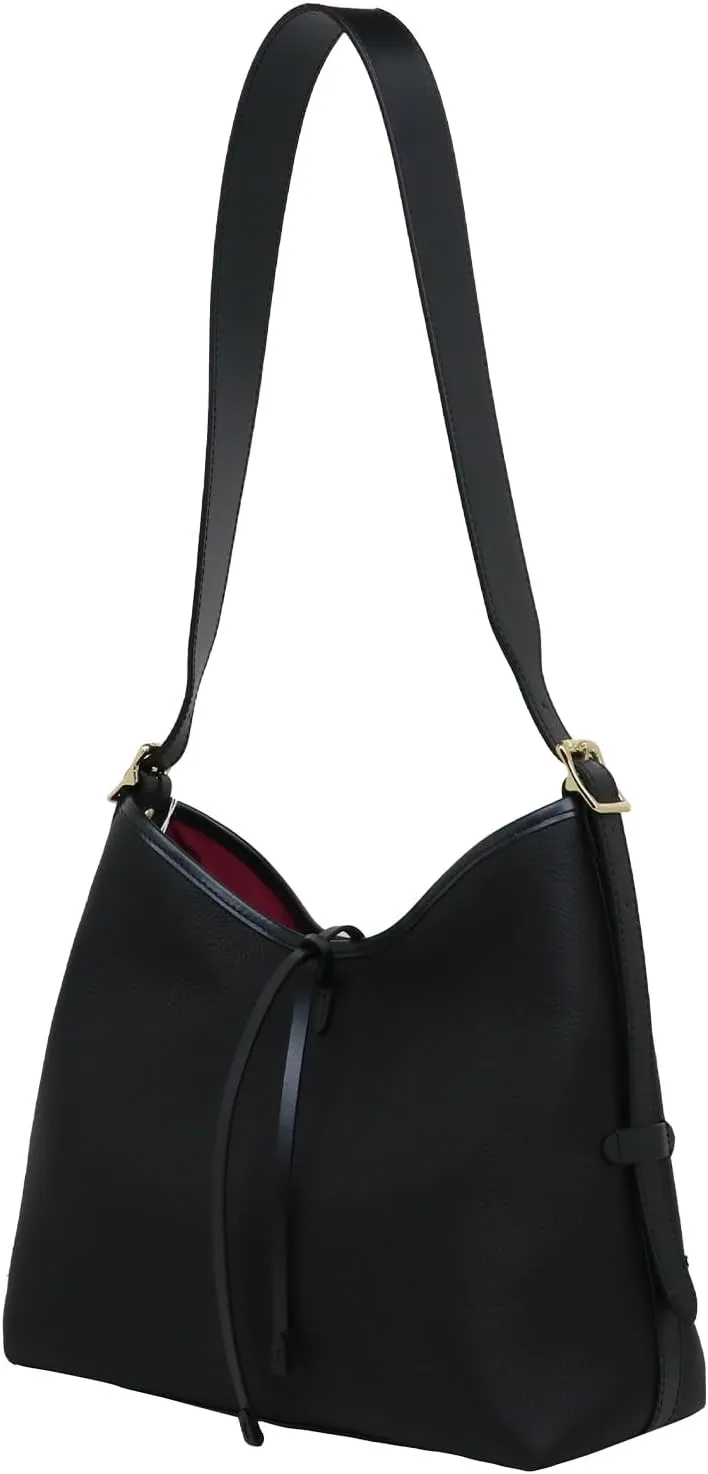 Women's Pleated Cowhide Single Shoulder Crossbody Bag