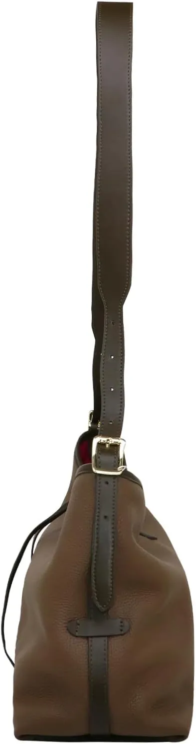 Women's Pleated Cowhide Single Shoulder Crossbody Bag