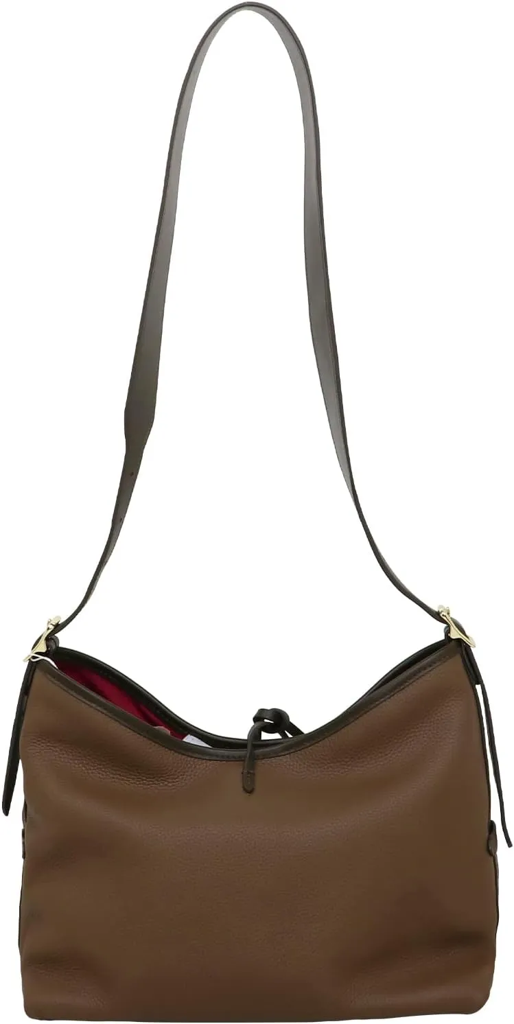Women's Pleated Cowhide Single Shoulder Crossbody Bag