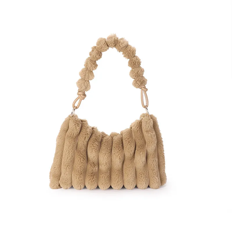 Women's Plush Fashionable Stylish Underarm Fur Niche Shoulder Bags
