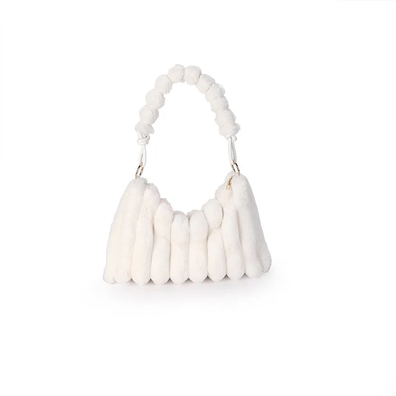 Women's Plush Fashionable Stylish Underarm Fur Niche Shoulder Bags