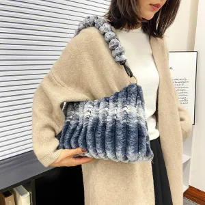 Women's Plush Fashionable Stylish Underarm Fur Niche Shoulder Bags