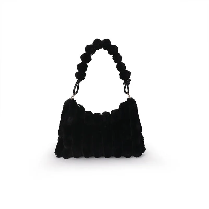 Women's Plush Fashionable Stylish Underarm Fur Niche Shoulder Bags