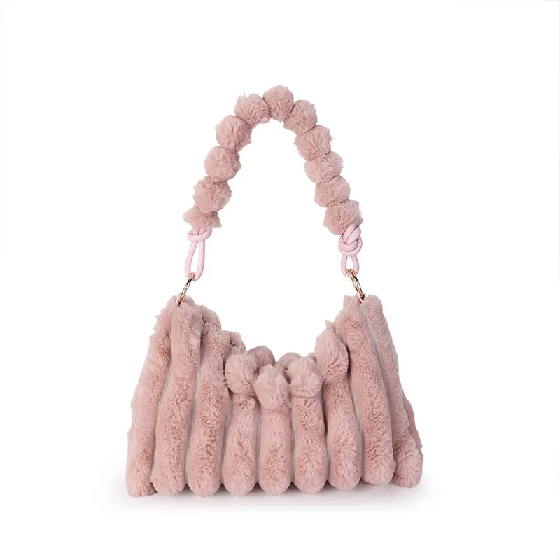 Women's Plush Fashionable Stylish Underarm Fur Niche Shoulder Bags