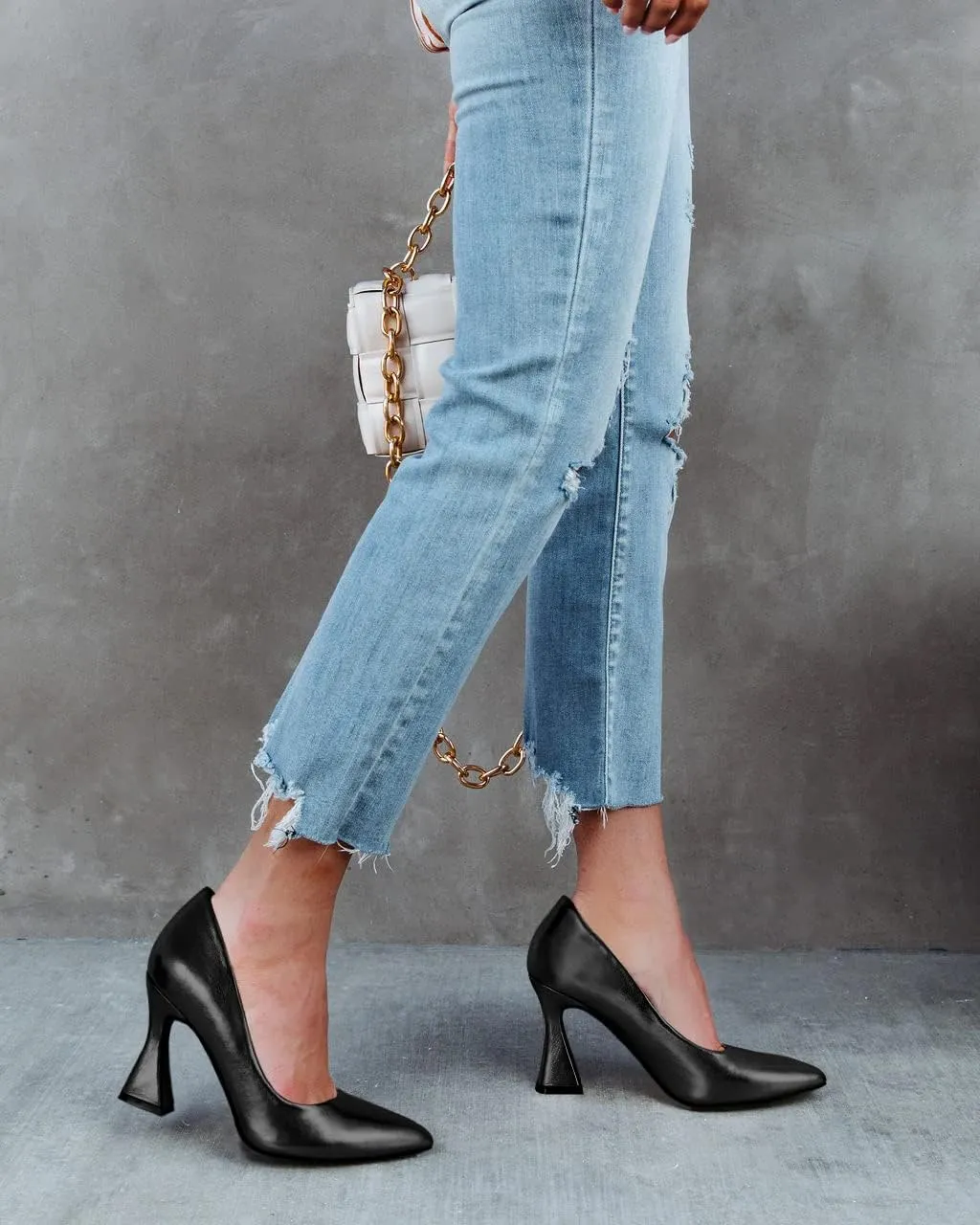 Women's Pointed Toe High Heel Pumps Closed Toe Flared Heel Slip-On Party Wedding Office Dress Shoes