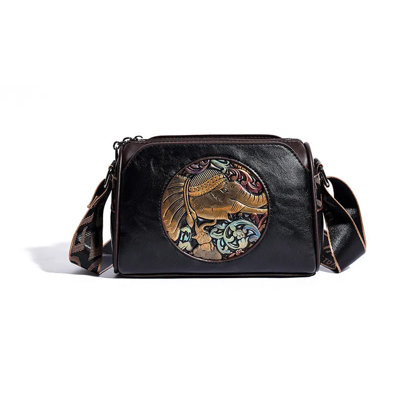 Women's Retro Artistic Chinese Style Fashion Embossing Shoulder Bags