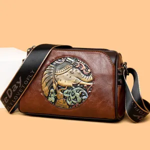 Women's Retro Artistic Chinese Style Fashion Embossing Shoulder Bags