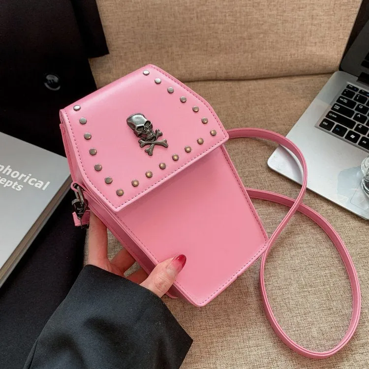 Women's Rivet Retro Gothic Style Vertical Mobile Crossbody Bags