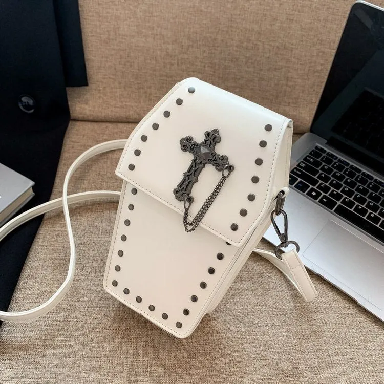 Women's Rivet Retro Gothic Style Vertical Mobile Crossbody Bags