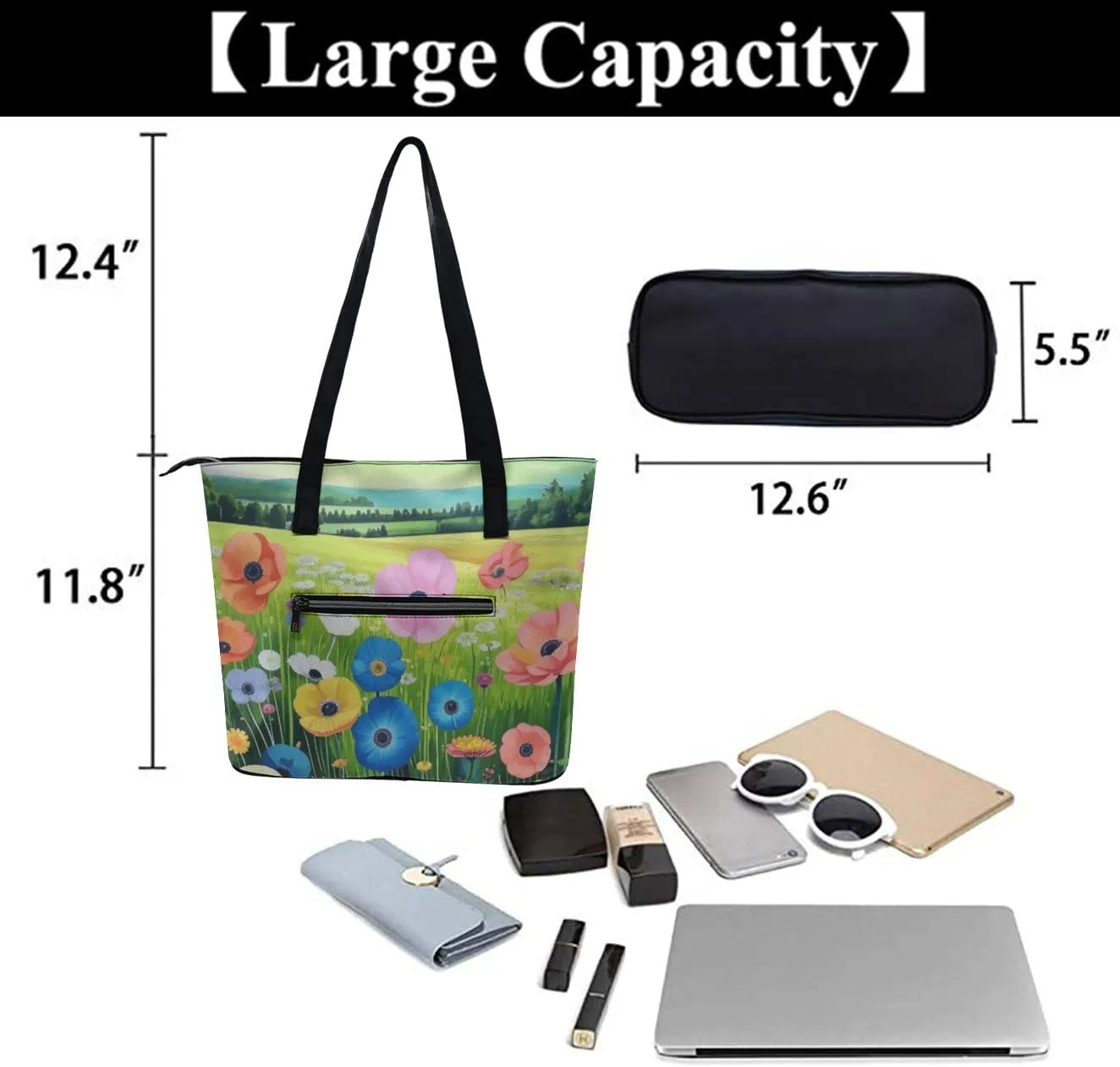 Womens Shoulder Bag, Large Shoulder Bags Casual Handbags, Large Capacity PU Leather Shopping Work Bag