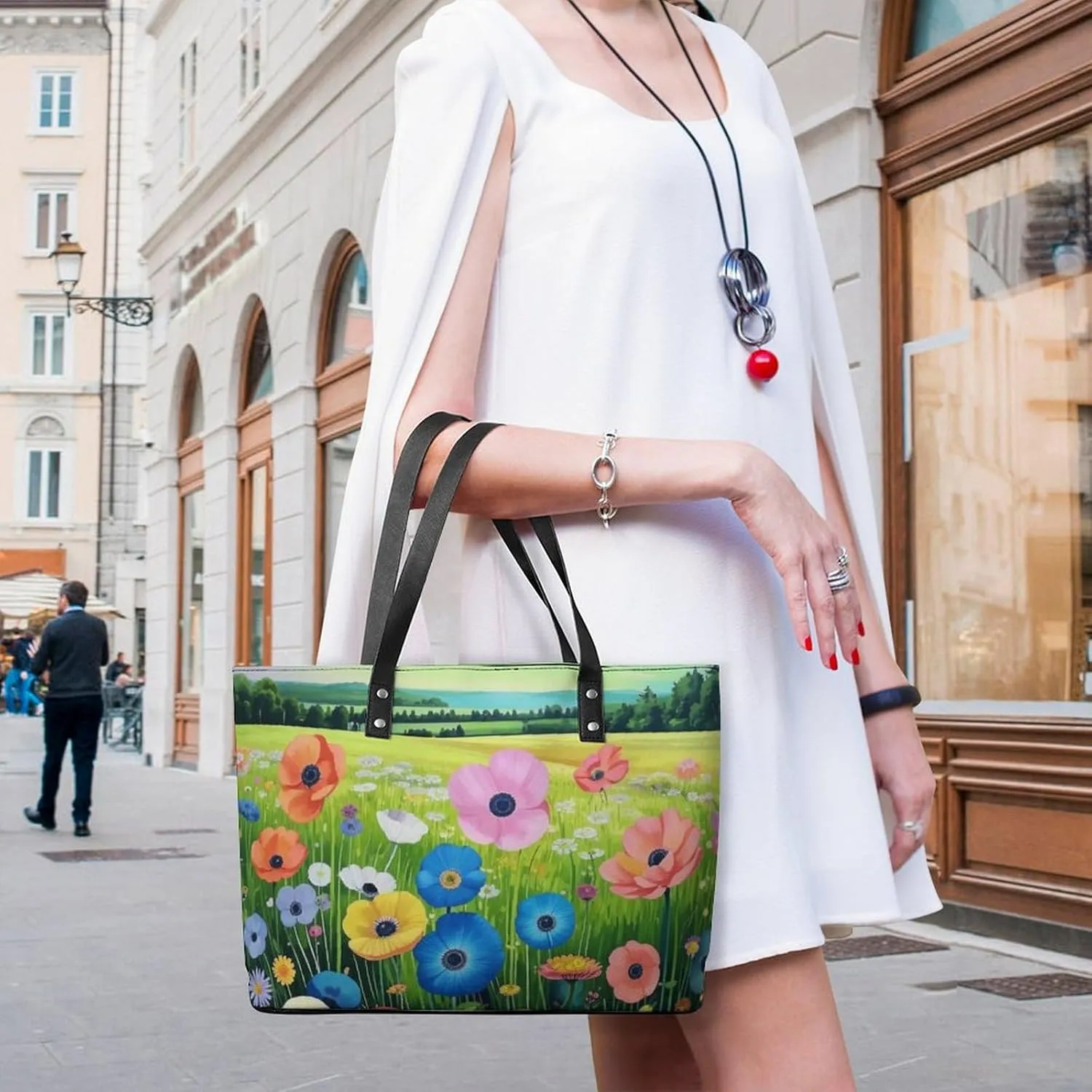 Womens Shoulder Bag, Large Shoulder Bags Casual Handbags, Large Capacity PU Leather Shopping Work Bag