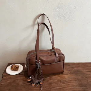 Women's Simple Bowling Large Capacity Retro Commuter Shoulder Bags