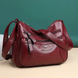 Women's Simple Elegant Soft Leather Textured Korean Crossbody Bags