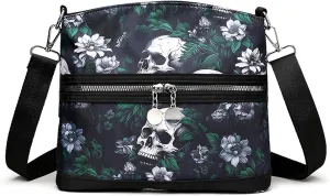 Women's Skull Shoulder Bag, Gothic Skull Wallet Y2k Backpack Street Hippie Backpack (green,One Size)