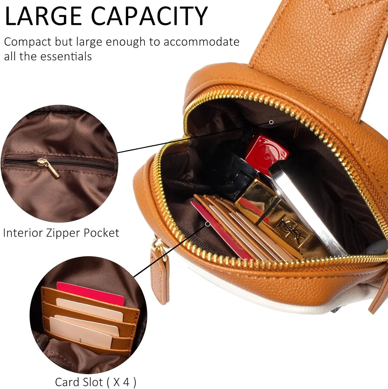 Womens Sling Bag Crossbody Fanny Pack Purse Leather Casual Fashion Travel Daypack Sport Chest Satchel for Women