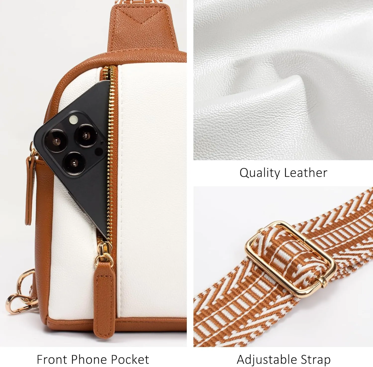 Womens Sling Bag Crossbody Fanny Pack Purse Leather Casual Fashion Travel Daypack Sport Chest Satchel for Women