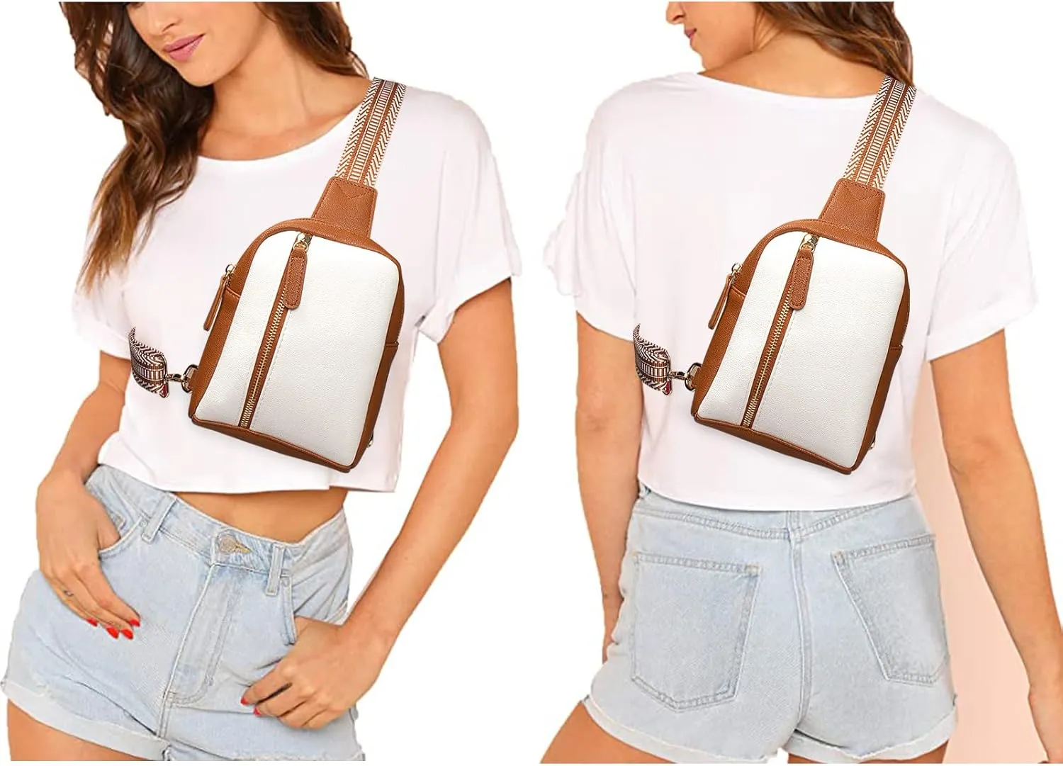 Womens Sling Bag Crossbody Fanny Pack Purse Leather Casual Fashion Travel Daypack Sport Chest Satchel for Women