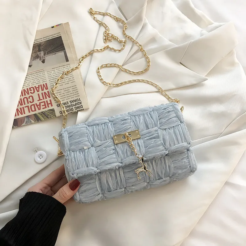 Women's Snow Yarn Woven Handmade Material Fashion Crossbody Bags