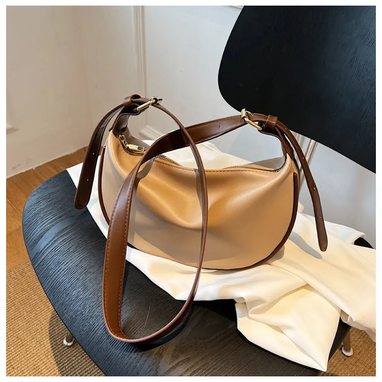 Women's Solid Color High Quality Simple Underarm Crossbody Bags