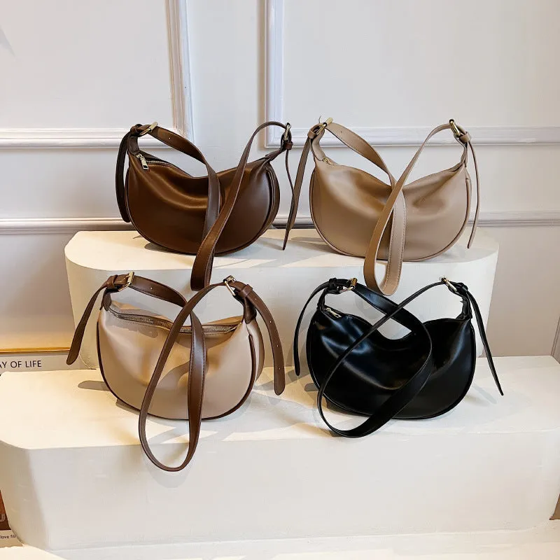 Women's Solid Color High Quality Simple Underarm Crossbody Bags