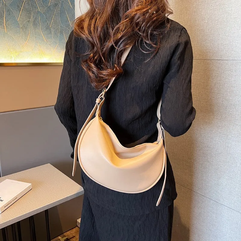 Women's Solid Color High Quality Simple Underarm Crossbody Bags