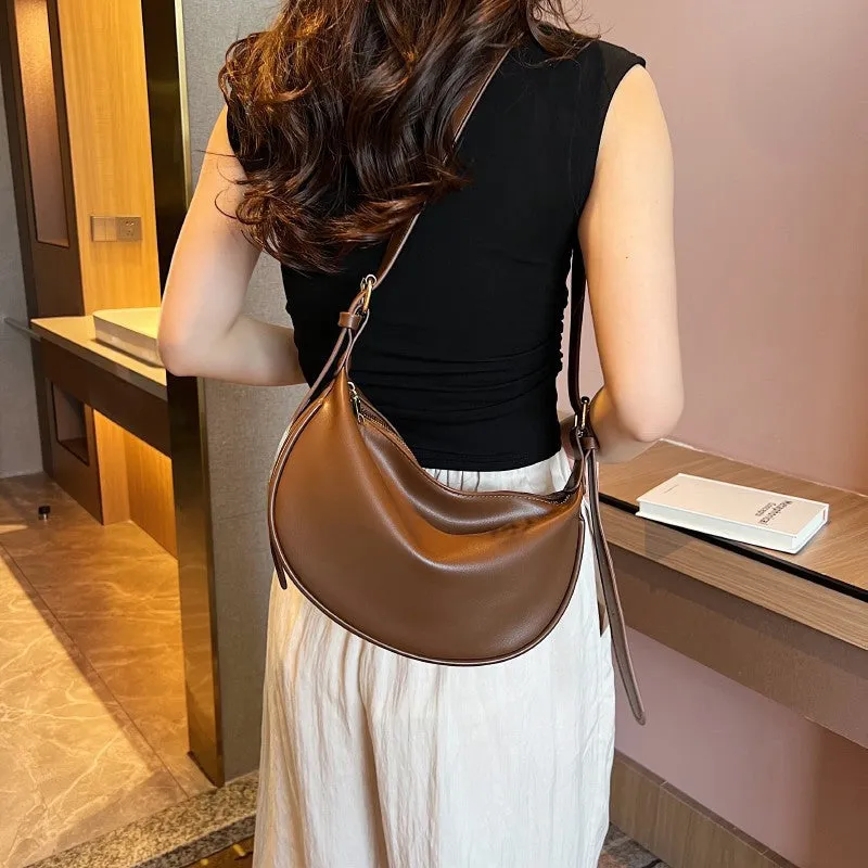 Women's Solid Color High Quality Simple Underarm Crossbody Bags